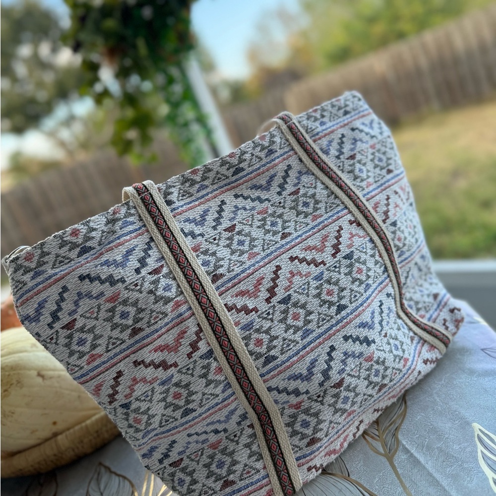 AMERICA & BEYOND Beyond/Embellished Tote Bag 3 Piece Set Boho Made In India 🇮🇳 - Picture 6 of 8